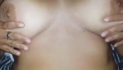 Nice evening sex with toy and cumshot on wifes big boobs