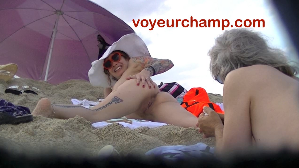 VoyeurChamp - Exhibitionist Wife Mrs Ginary Nude Beach!