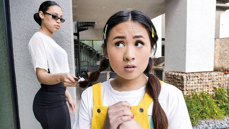 Tiny Asian Teen Fucks Her Neighbors In A Threeway