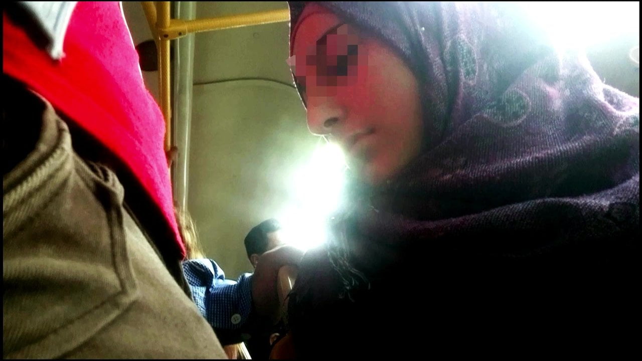 Arab Bus 15, groping a hot hijab girl