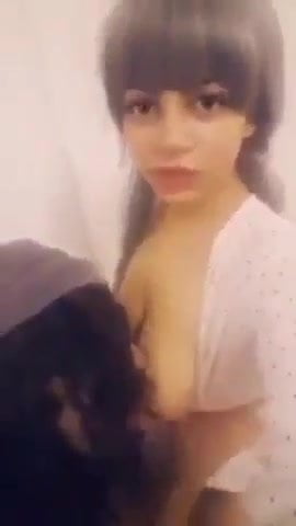 Egyptian boyfriend breastfeds his girlfriend boobs