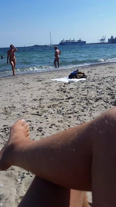 Hot naked teen on the beach
