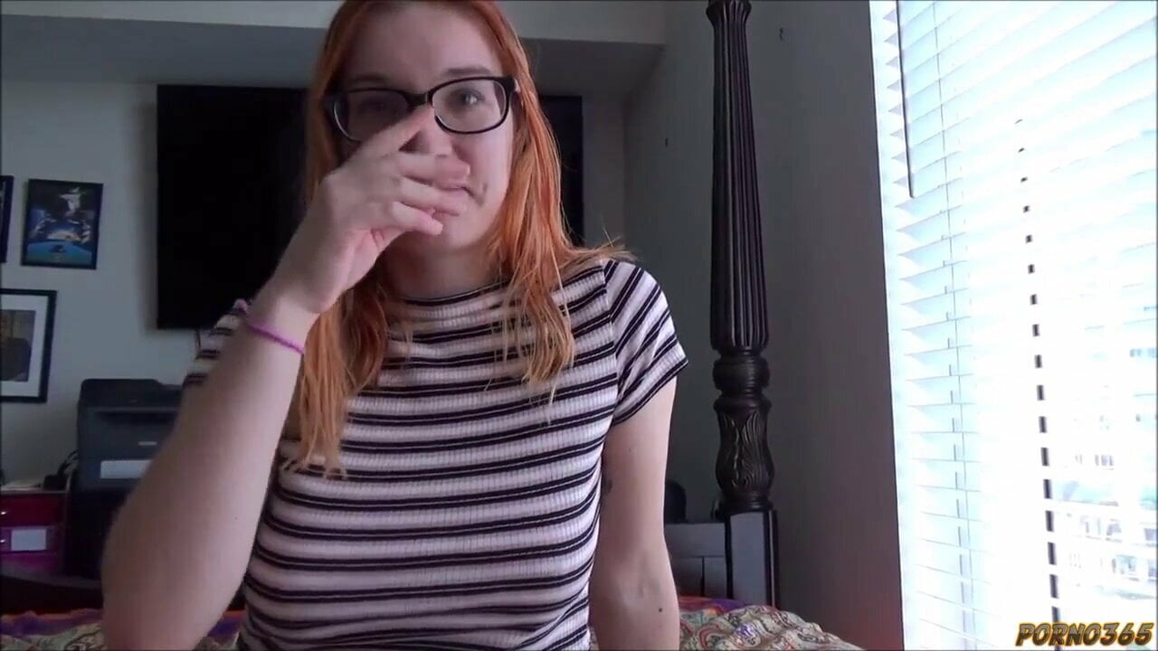 a young red-haired girl takes a dick in her hairy pussy