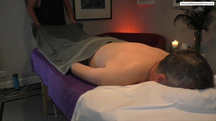 Sensual male to male massage performed by muscle hunk AJ