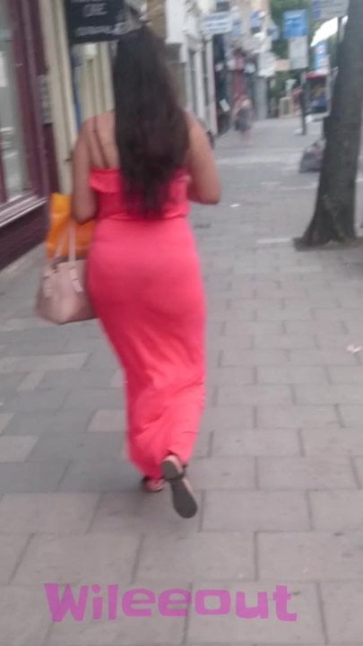Candid Hot Indian Jiggly Ass - See Thru Dress Big Booty