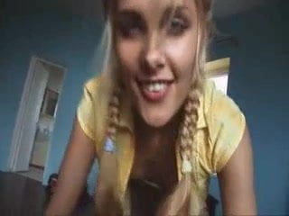 Blonde teen POV bj and cowgirl