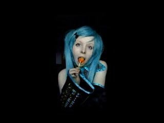 Katie the cosplay girl does a cute strip on cam