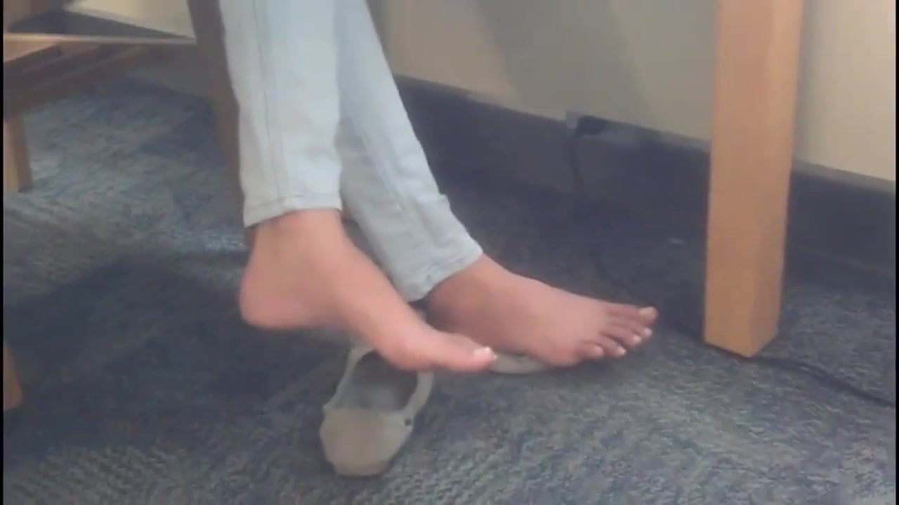 Candid Indian College Teen Feet at Library