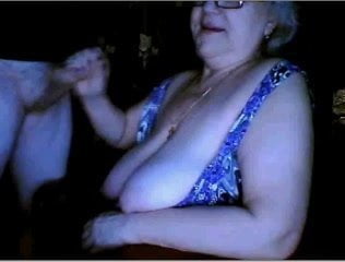 Russian granny flashing huge tits n sucking husband webcam