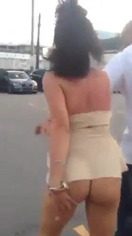Sexy girls in heels fighting and pussy exposed