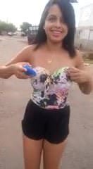 Naughty Latina Teen Flashes Her Perfect Titties Real Quick
