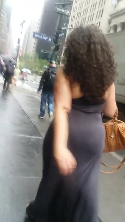 Big Booty Latina In Long Grey Dress