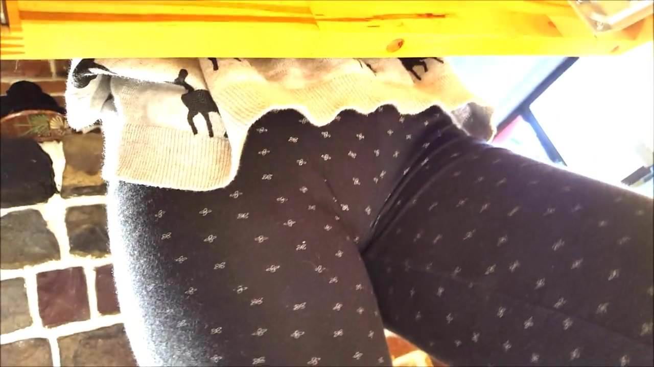 nice french teen with great ass in see throught leggins