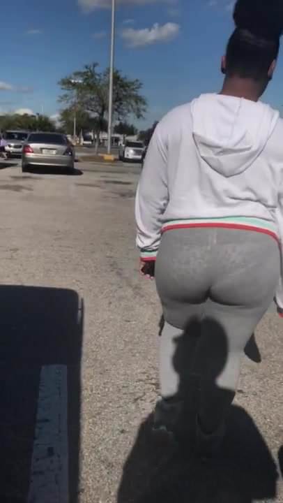 Phat booty teen with see through leggings