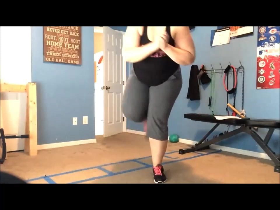 Thick fat Ass girl home workout - Part 2