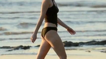 Sexy Miley Cyrus Bikini Beach Yoga Girl in Costa Rica 2013
