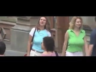 Street Bouncing Boobs with NO Bra!!!