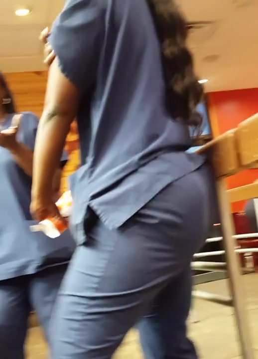 Ghetto Booty nurse at Popeyes Creep shot
