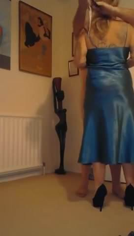 Long dress blue satin sex